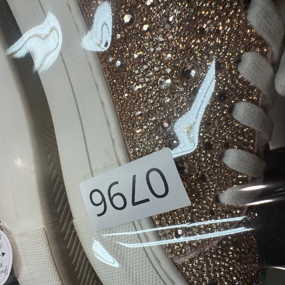 Betsey Johnson Women Sneakers Rhinestone Sparkle Casual Gold Platform 8M - Picture 15 of 15